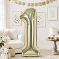 Champagne Gold 1 Balloons, 40 Inch Light Gold Helium Foil Number 1 Balloon Girls by KAINSY