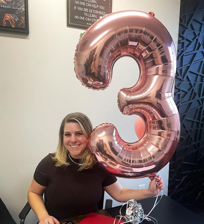 Rose Gold Number 1 Balloon 40 Inch, 1st Birthday Decorations Men Women | Foil - Image 8