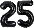 Black 25 Number Balloons, 40 Inch Giant Number 25 Balloons Foil Mylar Helium by Lovoir