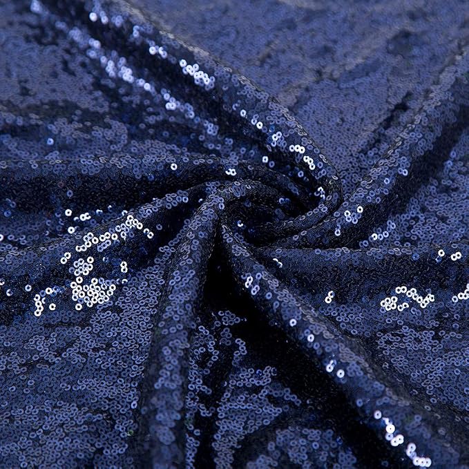 JYFLZQ Navy Blue Sequin Backdrop Curtains 7ft x 7ft 1 Panel Glitter Photo Booth - Image 4