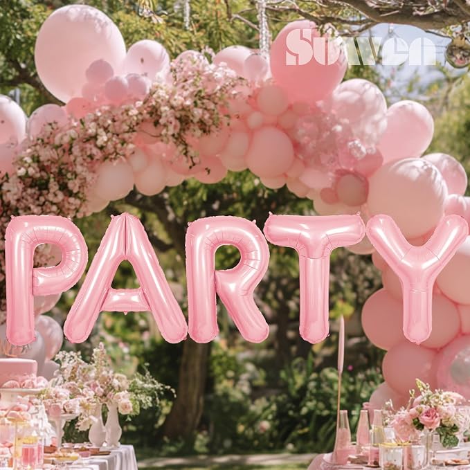SUWEN 40 Inch Pink Large A Letter Balloons Big Foil Helium A-Z | Jumbo Mylar - Image 6