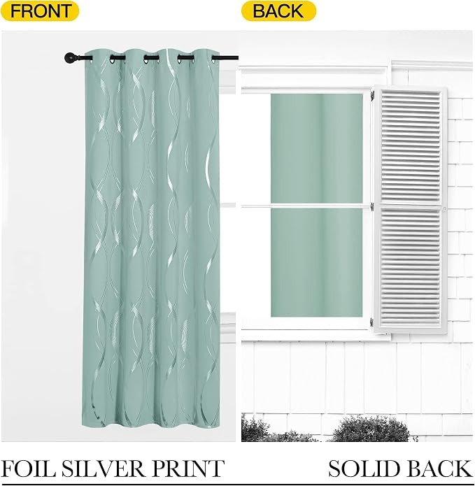 NICETOWN Aqua Blue Curtains 72 inch Long - Image 7