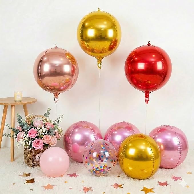 6pcs Pink Foil Balloons 22inch Round Balloons - Image 6