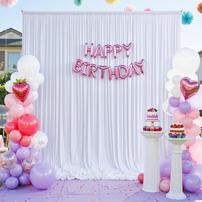10ft×12ft Wrinkle Free White Backdrop Curtain - Image 6
