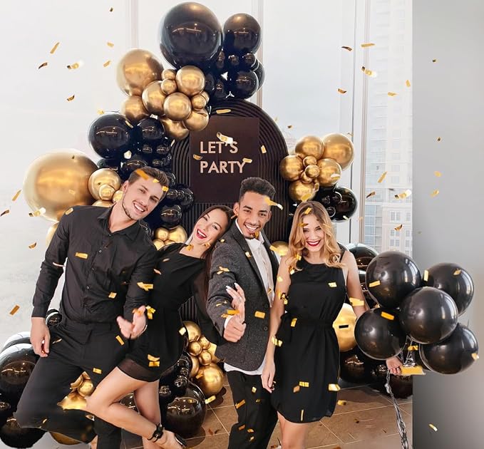 BAUANOOY 100pcs Metallic Gold Balloons 12 inch, Chrome Gold Balloons - Image 5