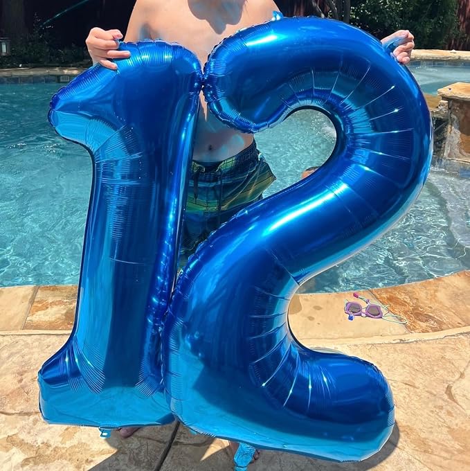 12 Balloon Numbers 40Inch for 12 21 Birthday Decorations, Dark Blue | 40In - Image 2