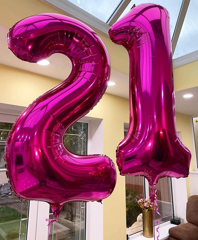 40 Inch Hot Pink 28 Balloons Giant Number 28 Balloons Hot Pink 28 Birthday - Image 4