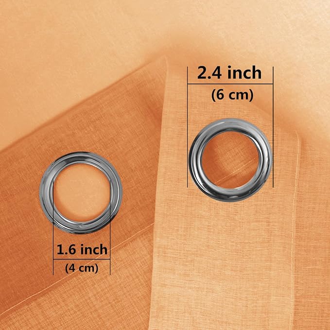DWCN Autumn Faux Linen Ombre Sheer Curtains - Image 4