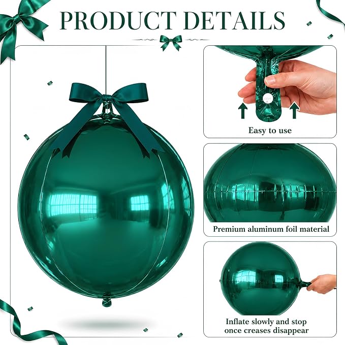Green Gold Round Foil Balloons - Image 8