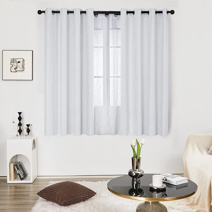 Deconovo Living Room Curtains 54 Inches Long, Thermal Insulated, Room Darkening - Image 2