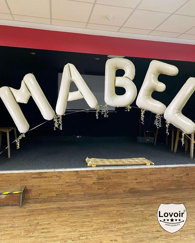 Cream White Letter S Balloons, 40 Inch Giant Letter Balloons S Foil Mylar - Image 6