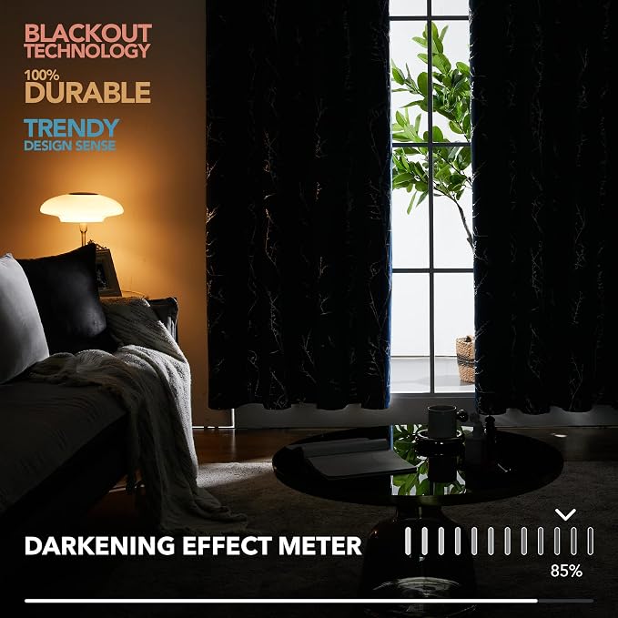 Deconovo Living Room Curtains 54 Inches Long, Thermal Insulated, Room Darkening - Image 7