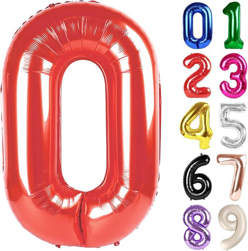 0 Balloon - Red Birthday Number Balloons, 40 Inch Decorations Men Women | Red by ALPHADELTAPI