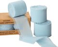 KEOSREE 3 Rolls Light Blue Handmade Chiffon Ribbon, 1.5" x 21Yd Frayed Fringe by KEOSREE