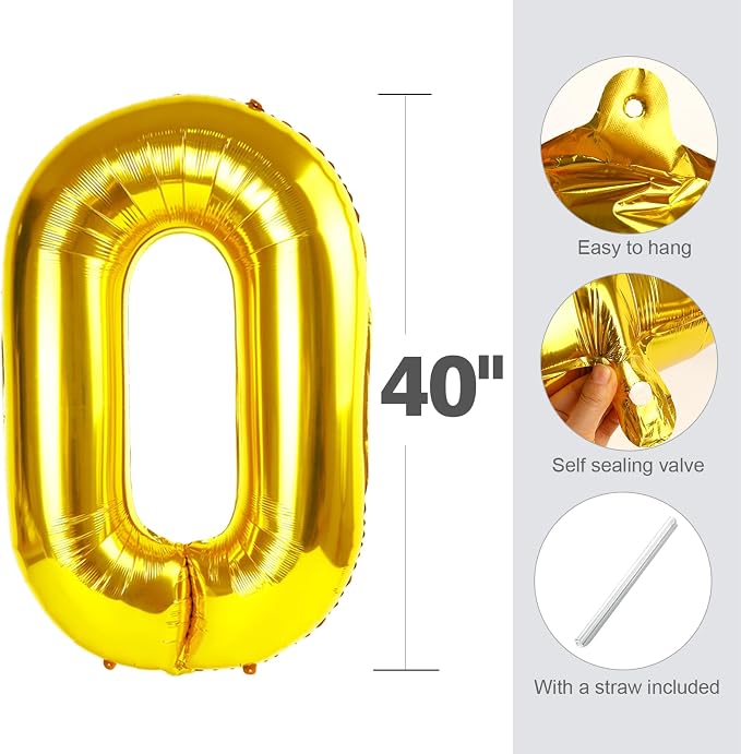 Number Balloons 50 Balloon 40 inch Gold - Image 4