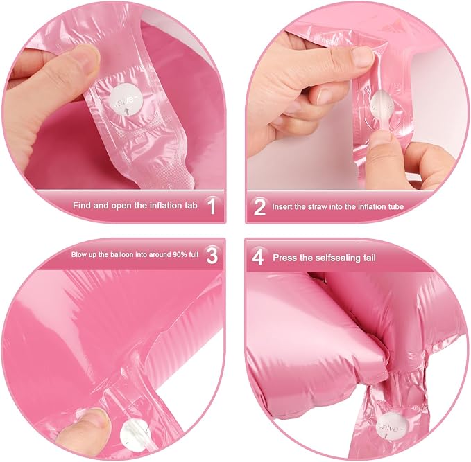 Pink Crown Number 3 Balloon 40 inch, Big Pink 3rd Birthday Party Decorations | - Image 3