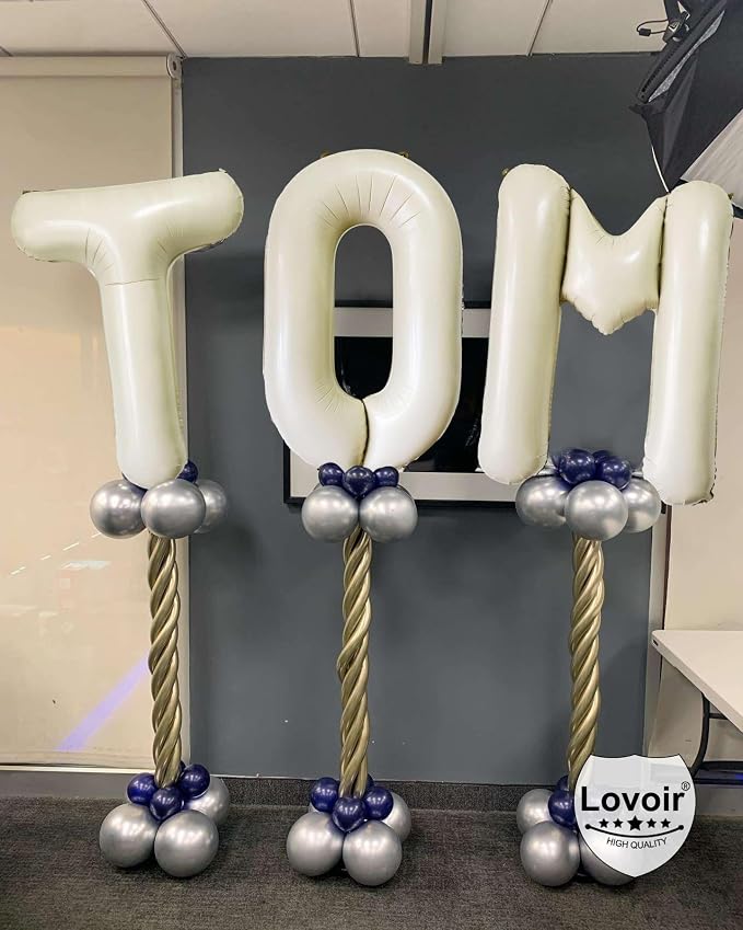 Cream White Letter Y Balloons, 40 Inch Giant Letter Balloons Y Foil Mylar - Image 3
