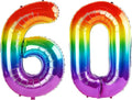 40 Inch Number 60 Balloons for 60th Birthday Party Decorations, 0-100 Rainbow by FOBELEC