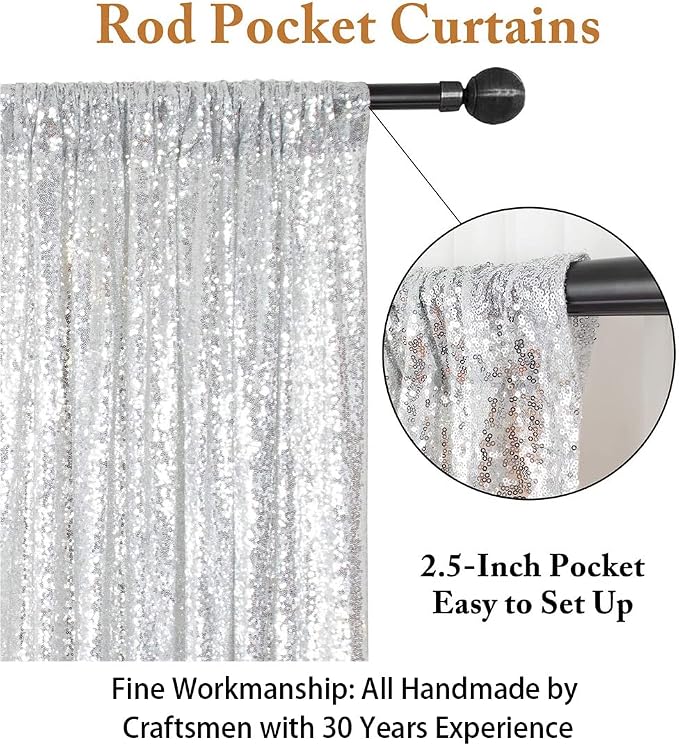 ShinyBeauty Sparkling Sequin Photo Backdrop 7x7 Feet - Image 3