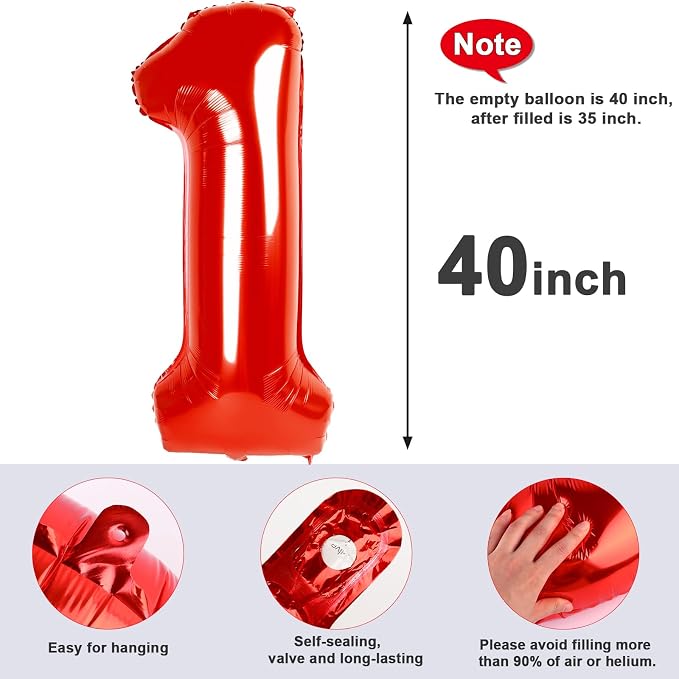 16 Balloon Numbers 40 Inch for 16th Year Old Birthday Decorations, Inflation - Image 8