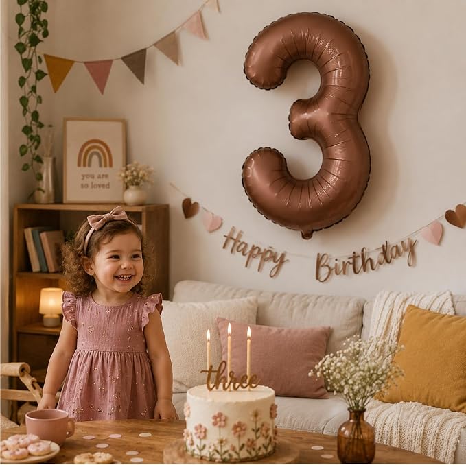 Dark Brown 40 Inch Balloon Number 2, Large Chocolate Brown Foil Number 2 - Image 5