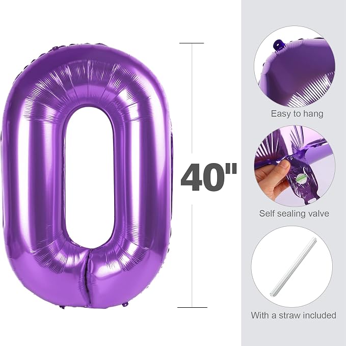Number Balloons 12 Balloon 40 inch Purple - Image 5