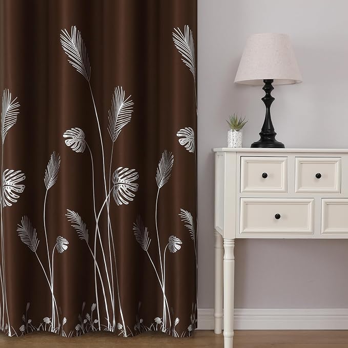 Brown Blackout Curtains for Living Room 96 Inches Long, Room Darkening Energy - Image 2