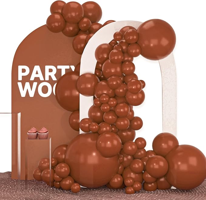 PartyWoo Dark Brown Balloons 100pcs Boho Neutral Coffee Tan Color | 36 18 12 10 by PartyWoo