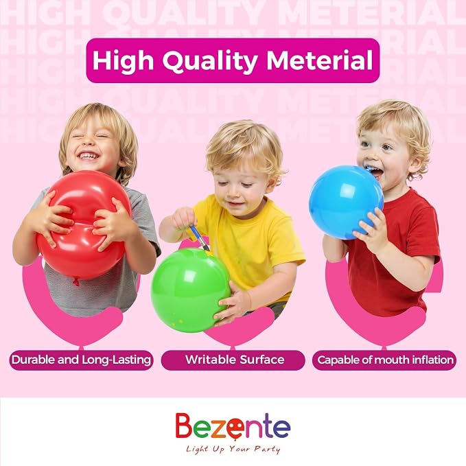 Bezente Dark Purple Latex Round Helium Party Balloons 100 Pack 12 inch | Purple - Image 5