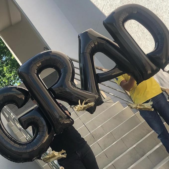 Black Letter J Balloons, J Balloon 40 Inch J Balloon Letter - Image 2