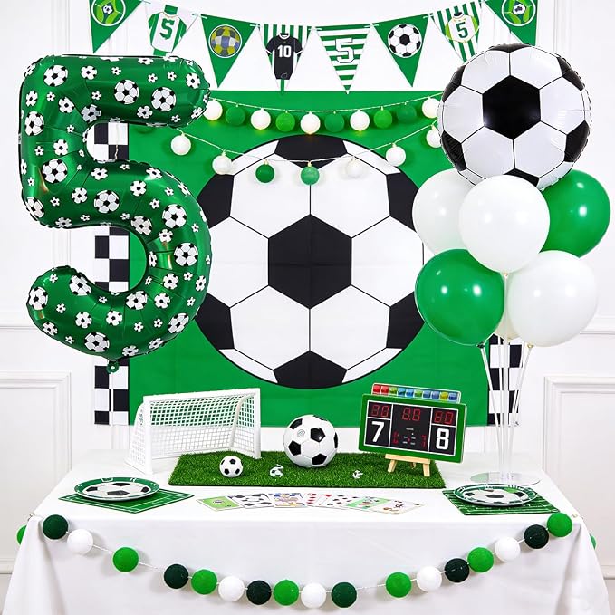 40 Inch Soccer Number 1 Balloons Large Foil Balloon Number 1 Birthday Deco | - Image 6