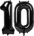 10 Balloon - Black Birthday Number Balloons, 40 Inch Decorations Men Women | by ALPHADELTAPI