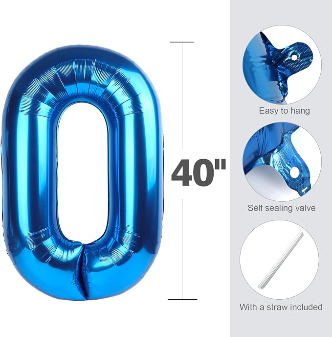 Number Balloons Dark Blue 1 Balloon 40 inch - Image 5