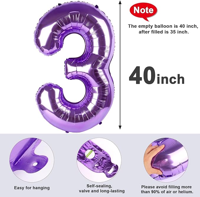 23 Balloon Number 40 Inch Purple Balloons - Image 5