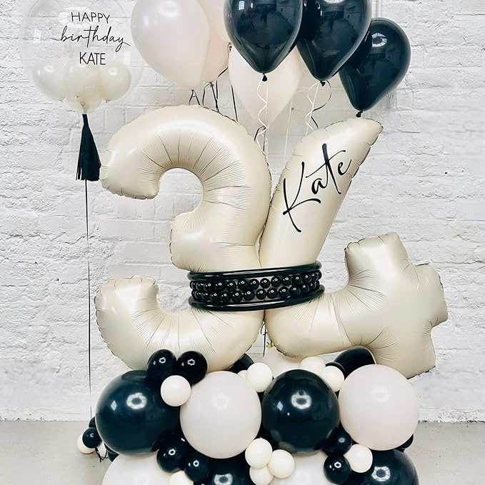 40 Inch Cream Number 30 Balloon - Image 6
