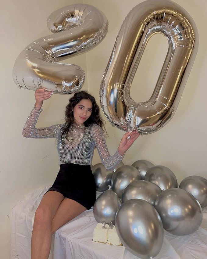 Silver Number 12 Balloon 40 Inch, 12th Birthday Decorations Men Women | Foil - Image 7
