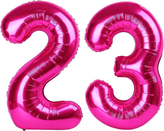 40 Inch Hot Pink 23 32 Large Number Balloon, 23 32 Hot Pink Birthday Party by Upgesy