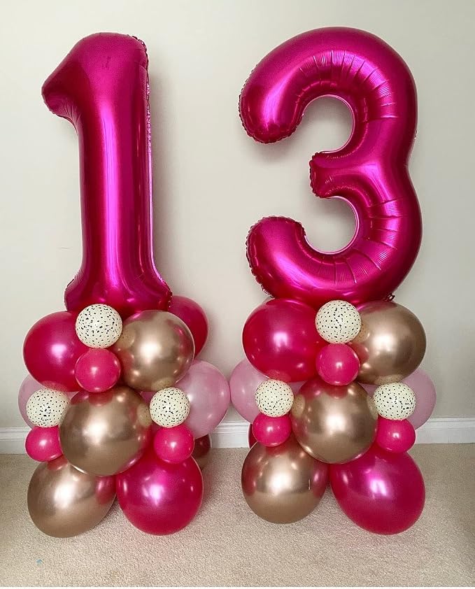 40 Inch Hot Pink 10 Number Balloons Giant 10 Balloons Hot Pink Birthday 10 - Image 5