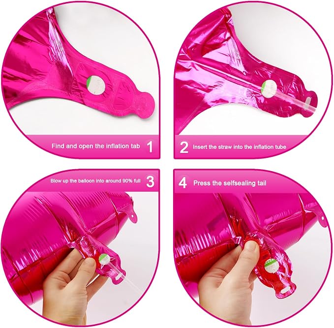 Hot Pink Number 7 Balloon 40 inch, Balloon numbers party supplies, deco photo - Image 3