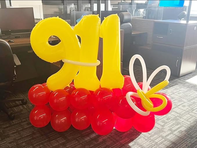 3 Balloon Number 40 Inch Yellow Balloons - Image 4