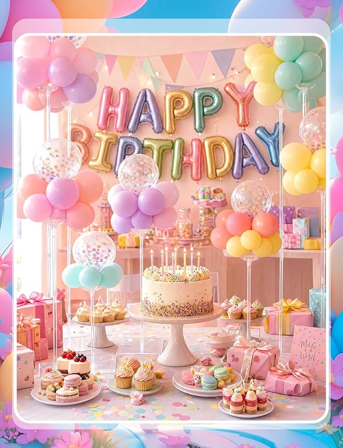 10 Pack Clear Acrylic Balloon Stand Kit, 23.6 Inch | Reusable Balloon Sticks - Image 7