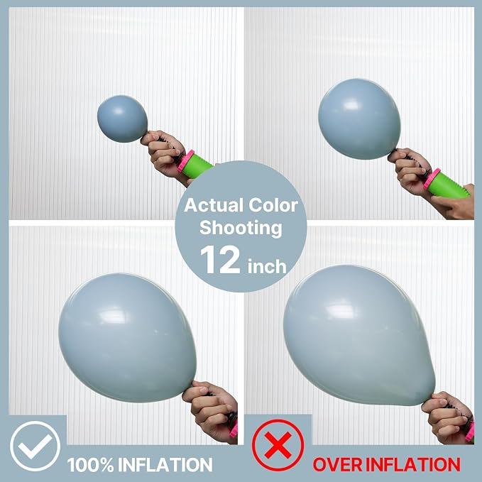PartyWoo Dusty Blue Balloons 101pcs Light Blue Aqua Boho Color | Balloons - Image 4
