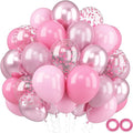 Metallic Chrome Pink 52 PCS 12 Inch Latex Balloons by FEYG