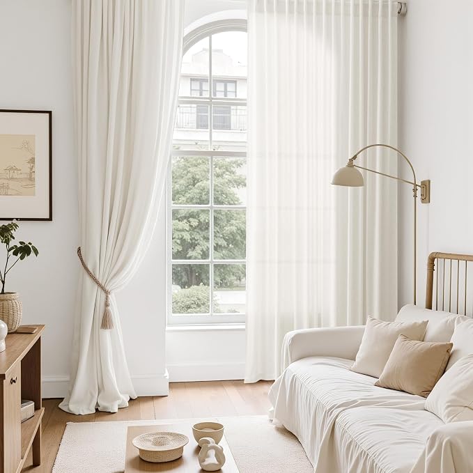 Neutral Linen Curtains 96 Inches Long - Image 6