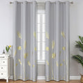 Light Grey Blackout Curtains for Living Room Gold Palm Tree Design Light by ESTELARTEXTILER