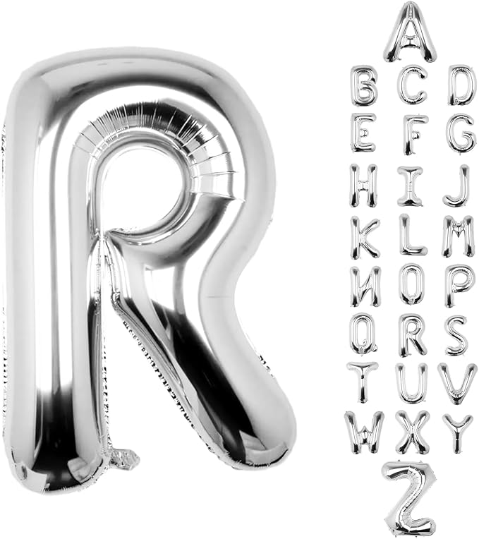 Letter Balloons Silver 40 Inch R Large Big Foil Mylar Balloon | by Unknown