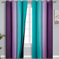 Ombre Purple Blackout Curtains 96 Inches Long, Teal Curtains by ESTELARTEXTILER