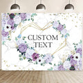 AIBIIN 8x6ft Custom Mr and Mrs Violet Wedding Backdrop by AIBIIN