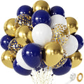 Blue and Gold Balloons, 12 Inch | Latex Balloons by Unknown