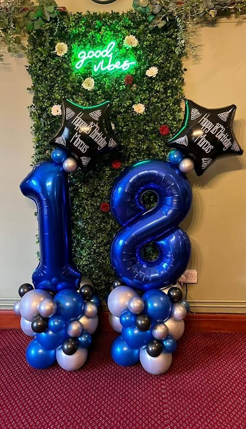 NightBlue Number 7 Balloon 40 Inch, 7th Birthday Decorations Men Women | Foil - Image 7